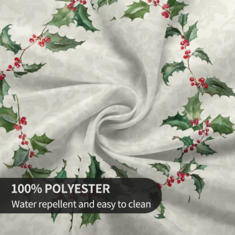 Sweetshow Merry Christmas Round Tablecloths 60 Inch Holiday Tablecloth Decor Winter Gold Green Table Cloth Polyester Fabric Season Outside Table Cover for Kitchen Outdoor Indoor Party