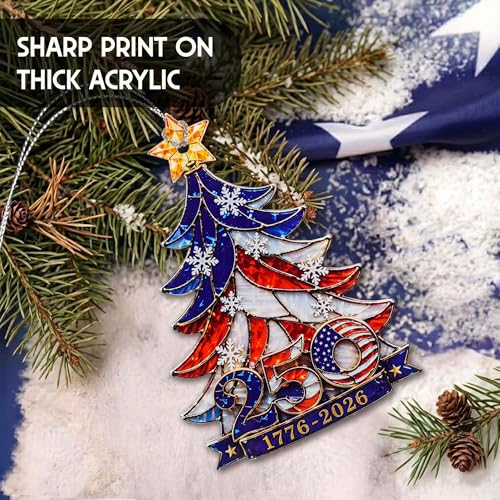 America 250th Anniversary Christmas Ornament 1776-2026 Patriotic Keepsake