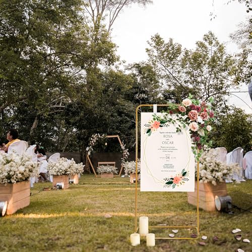 Adjustable Gold Easel Stand for Wedding Welcome Signs and Event Banners