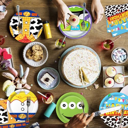 Cartoon Birthday Party Plates Napkins Set for 30 Guests - Toy Theme Decor