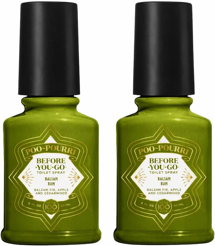Poo-Pourri Toilet Spray - Balsam Bum Scent | 2 Ounce Pack of 2 - Freshens Bathroom Odors