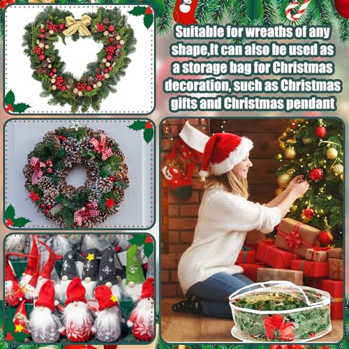 Clear Christmas Wreath Storage Container 24 Inch 4 Pack Xmas Bag