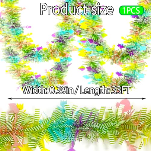 33ft Pastel Easter Tinsel Garland - Glittery Spring Holiday Decor