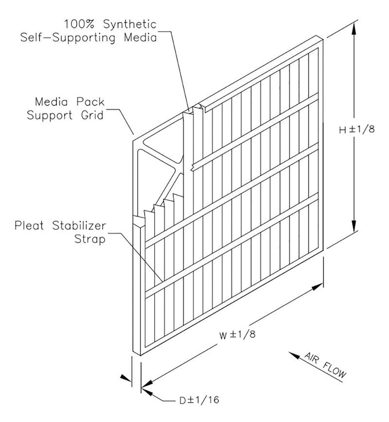 Sterling Seal SSI5251072153XCS Purolator Key Pleat Extended Surface Air filter by Mechanical MERV 8, 18" W x 24" H x 1" D, Heavy Duty Beverage Board Frame, 100% Synthetic filter Media (Pack of 12)
