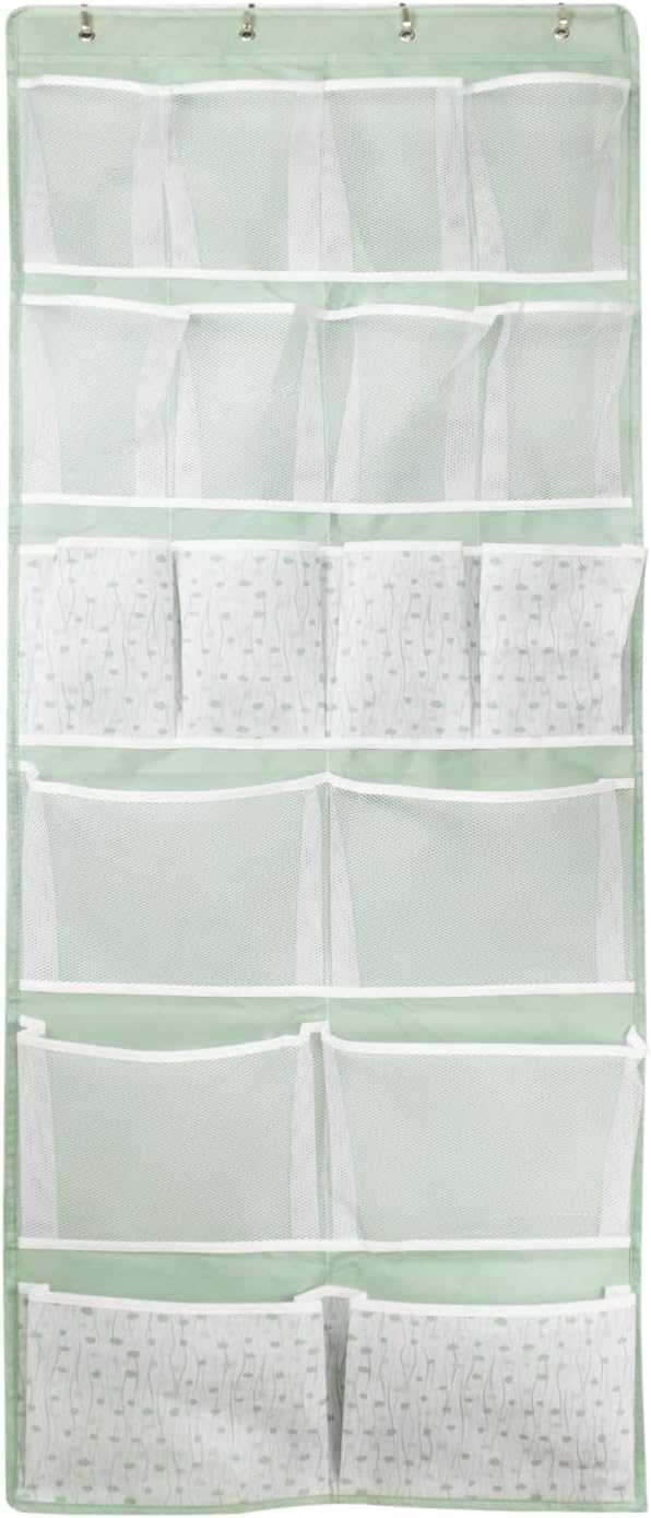Skiennix 18-Pocket Over-The-Door Organizer - Versatile Storage for Shoes, Socks, Hats & More | Green