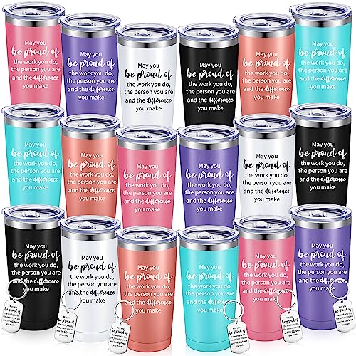 Inbagi 18-Piece Thank You Gift Tumbler Set with Keychains - Multicolor, 20oz