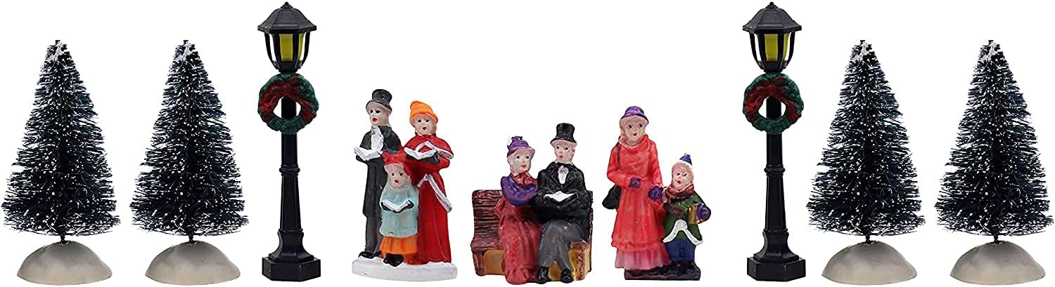Skiennix Resin Christmas Village Set - Charming Figurines & Houses for Festive Indoor Decor