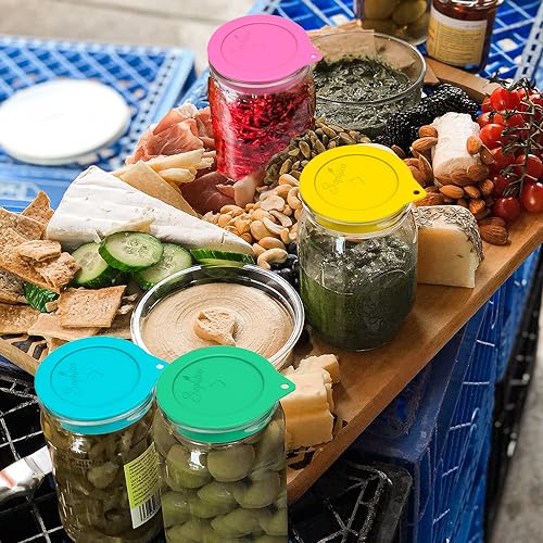 Silicone Fermentation Lids for Wide Mouth Mason Jars 4-Pack