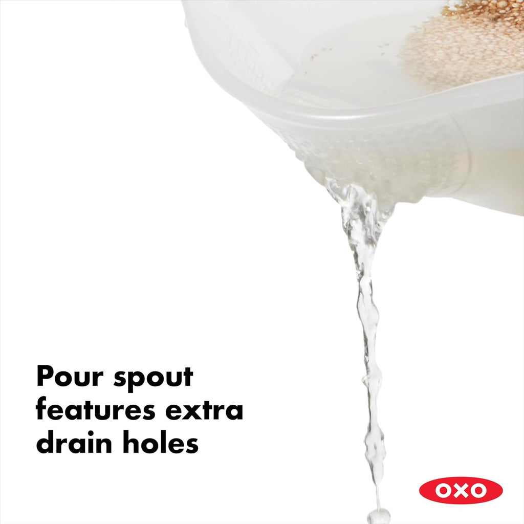 OXO Good Grips Rice Colander - Efficient Washing for Small Grains | Durable & Easy to Use