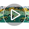 5-Piece Kids Construction Car Comforter Set - Twin Size Bed in a Bag