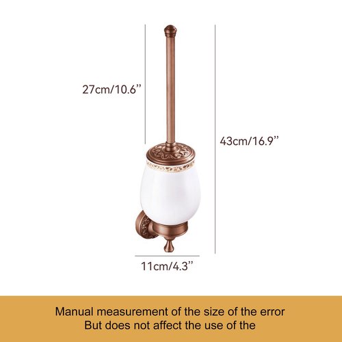Red Copper Bath Toilet Brush Holder Set, Wall Mounted Bathroom Hardware Accessories, Pattern Carving Design