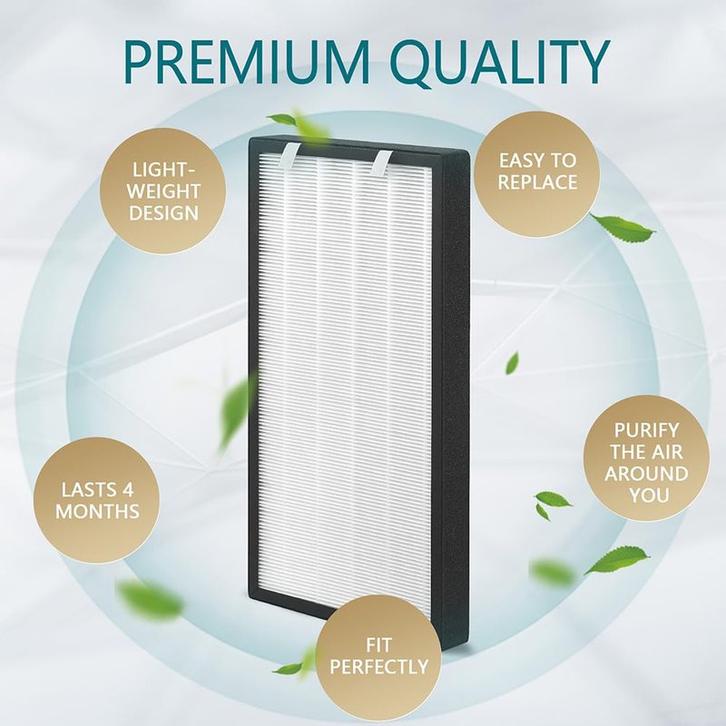 AMOYFILTER 2 Pcs HSP003 Replacement Filter Compatible with Hathaspace Air Puri-Fier Filters HSP003, 2 in 1 Premium HSP003 Filter for Cleaning the Air in Large Rooms, Making It More Efficient