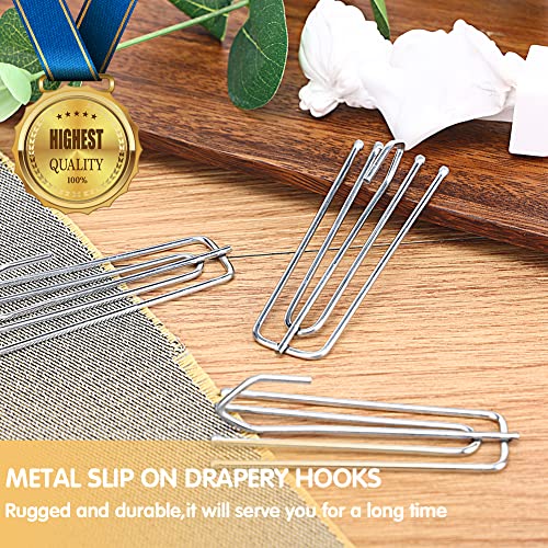 60-Piece 4-Prong Pinch Pleat Curtain Hooks for Drapery and Header Tapes
