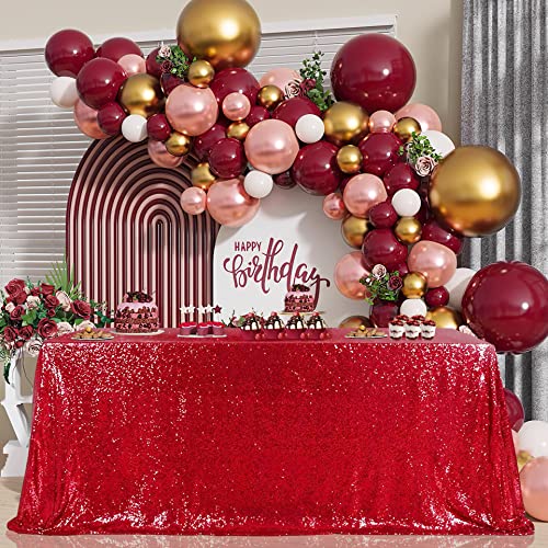 Red Sequin Tablecloth 50x80 Inches Rectangular – B-COOL Party Christmas Cloth