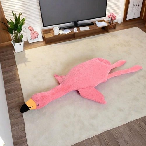 Huniupore 74.8in Flamingo Stuffed Animal Plush Pillow Cute Giant Flamingo Plush Toy Plush Soft Hugging Pillow Stuffed Animal Gift for Kids Birthday