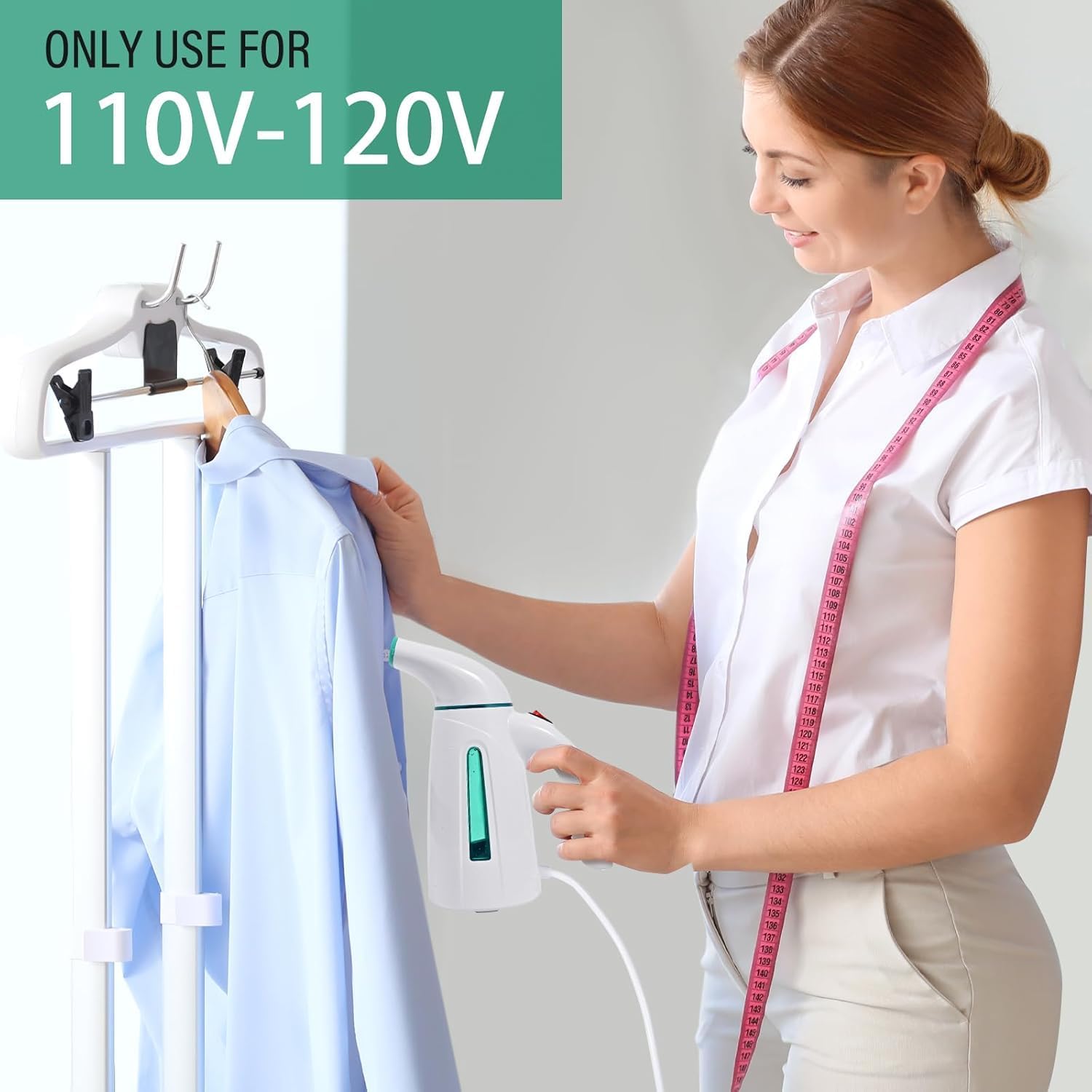 OGHom Handheld Clothing Steamer - 700W Portable Travel Steam Iron with 240ml Capacity (Teal)