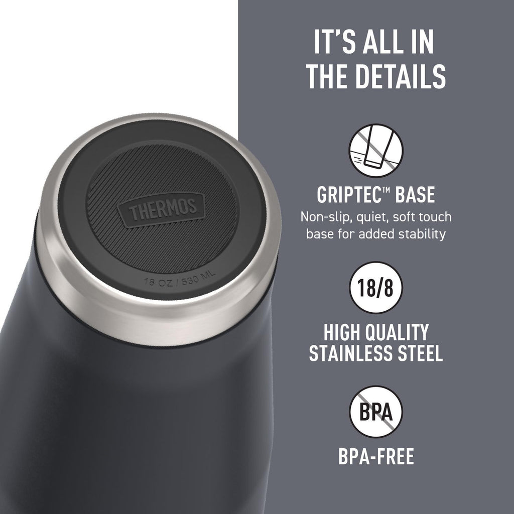 THERMOS ICON SERIES, Stainless Steel Tumbler with Slide Lock, 18 Ounce, Granite