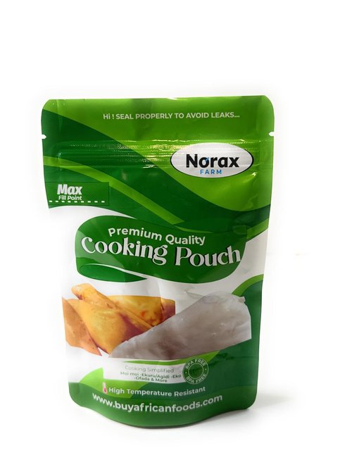 Norax Farm Multipurpose Cooking Pouch Pack of 100-Easy-to-Use for Moi Moi, Ogi, Agidi, Eko & Ofada, Green and White