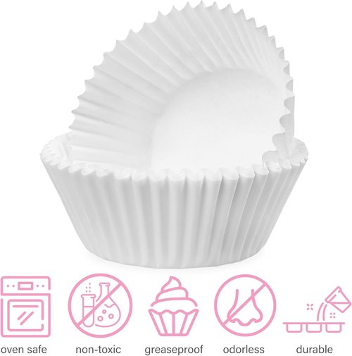 LotFancy Cupcake Liners - 500 Count Greaseproof Muffin Wrappers | Food Grade, No Smell, 2-Inch Width
