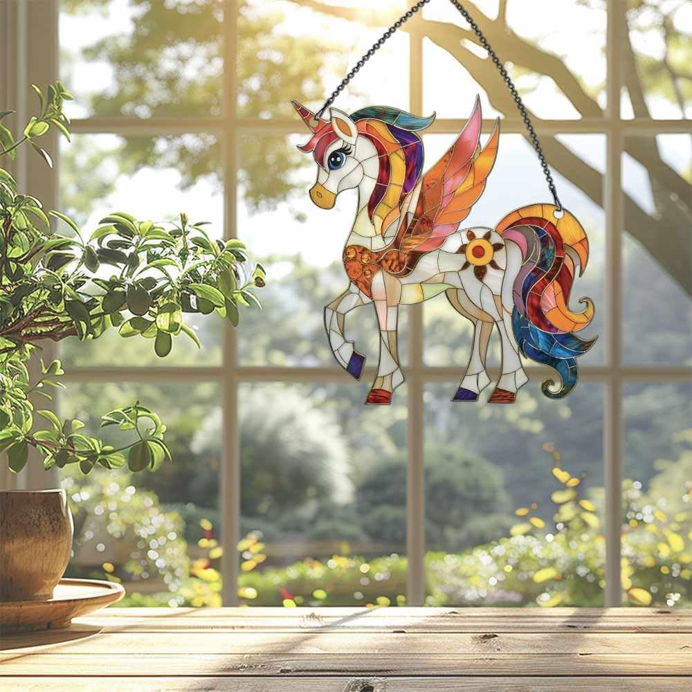 Skiennix Unicorn Ornaments | Magical Window Hanging Decor for Unicorn Lovers - Acrylic Christmas Decoration
