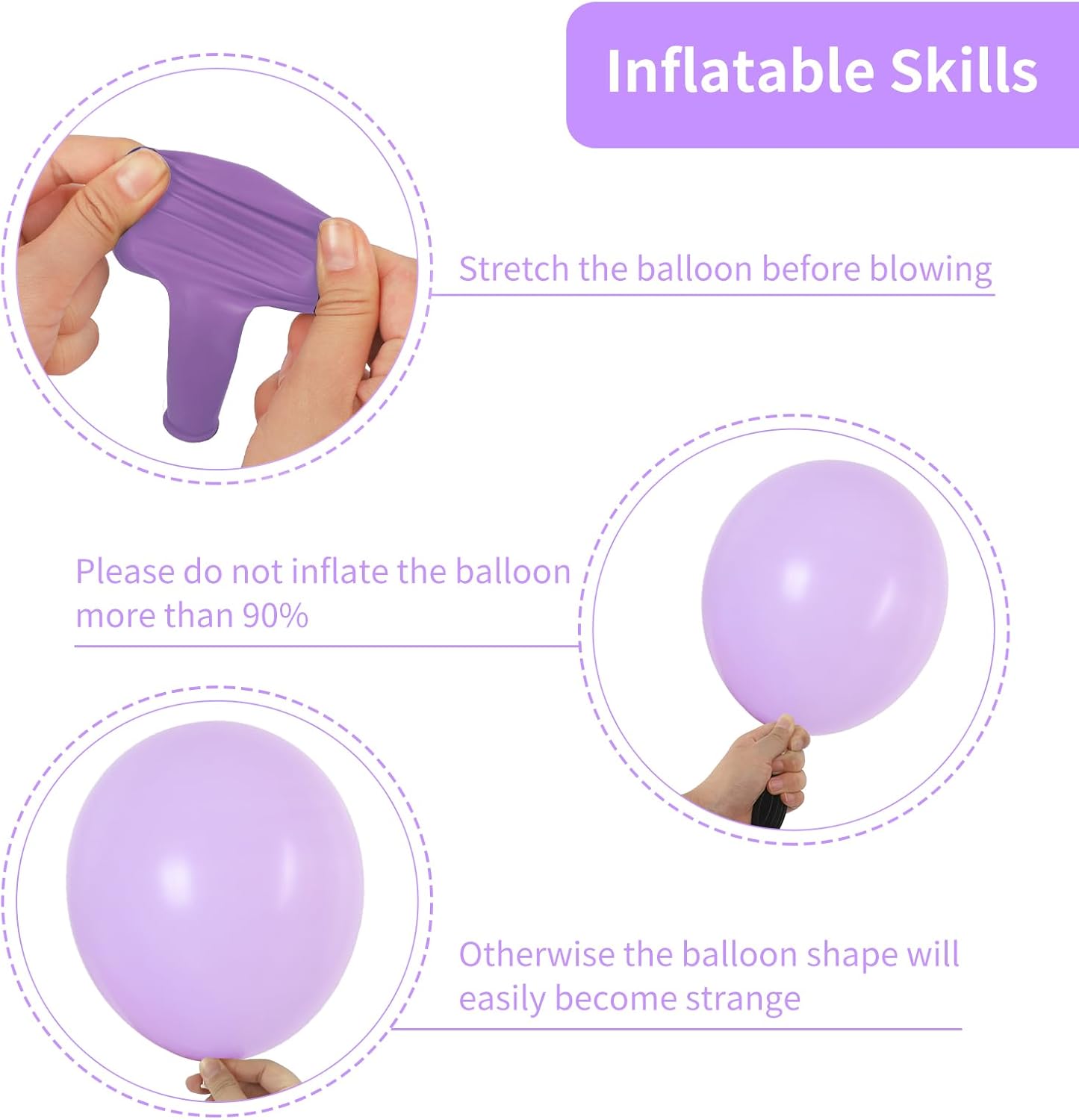 RUBFAC Pastel Purple Balloon Arch Kit - 129pcs Light Lavender Balloons for Birthday & Party Decor