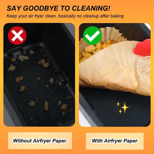 BYKITCHEN Air Fryer Liners - Set of 100 Rectangle Parchment Paper for Ninja Foodi Smart XL Grill