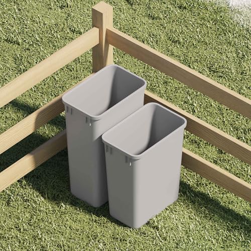 50L Plastic Wastebasket Trash Container - 13.2 Gallon Grey Bin