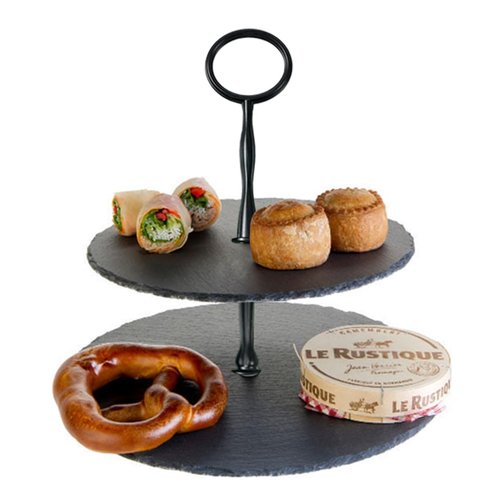 ROSE CREATE 8 Sets 15’’ 3-Tier Cake Tray Stand Handle, Multi-tier Metal Dessert Fruit Center Rod Heavy Duty Hardware Holder for Wedding Party Birthday Cupcake Platter Stand Fittings - Black Oval