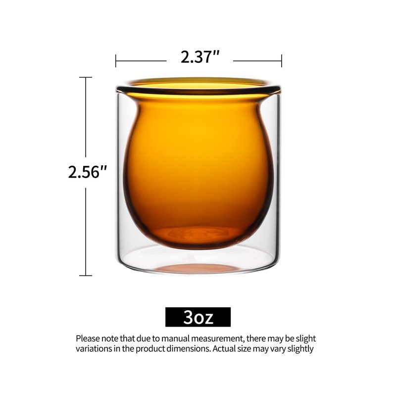 NIRA.Z 3oz Double Wall Glass Espresso Cups – Set of 4 Colorful Insulated Borosilicate Glass Coffee Shot Glasses, Demitasse Cups for Espresso, Latte, Macchiato, Heat Resistant, Ideal for Home & Office