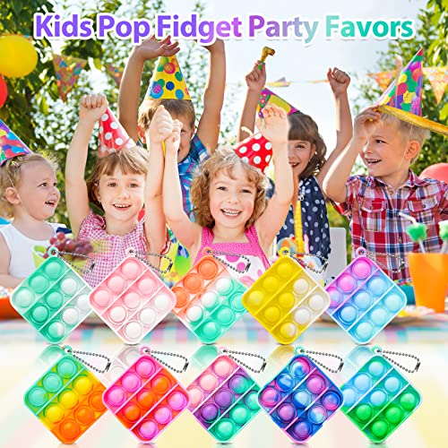 Mini Pop Fidget Keychain Party Favors 30 Pack Sensory Toys for Kids