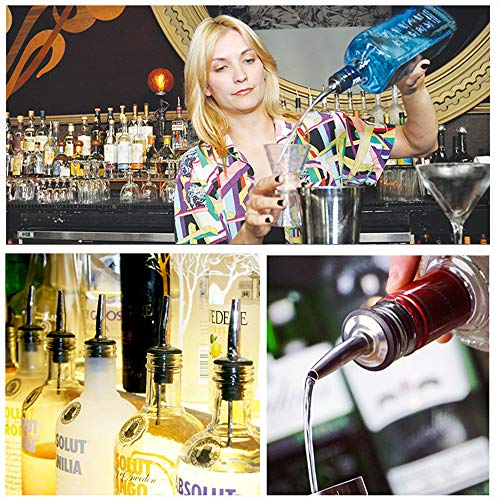 2PCS Stainless Steel Oil & Liquor Bottle Pourers with Dust Caps - Fits 3/4" Bottles