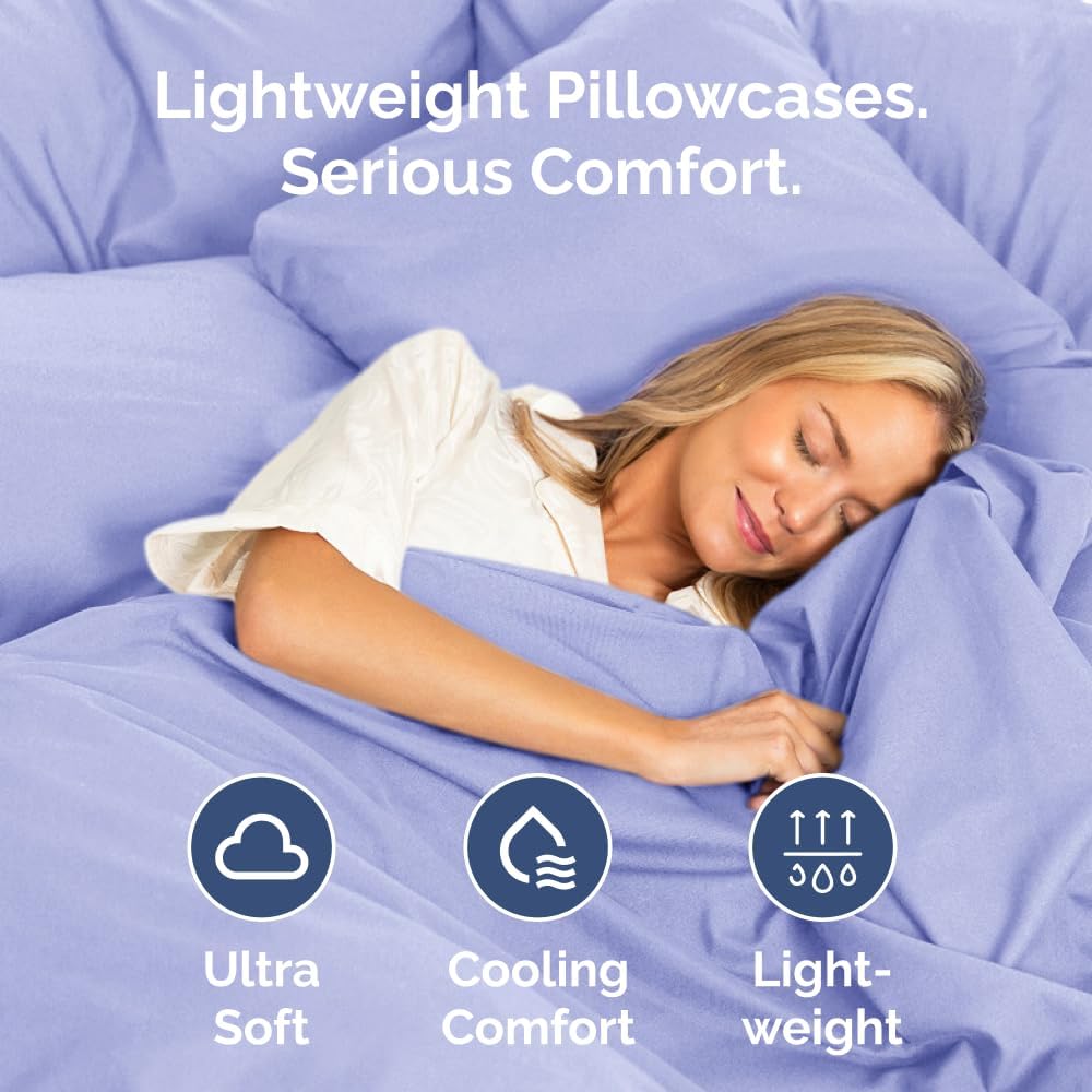 Skiennix Standard Pillow Cases Set of 4 - Ultra Soft Hotel Quality Covers - Machine Washable Lavender