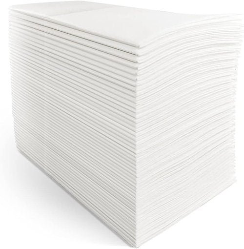 UKEENOR Disposable Dinner Napkins Cloth Like with Built-in Flatware Pocket,Wedding Party Linen Feel White Napkin, Prefolded for Silverware,15.74"x15.74" Pack of 100