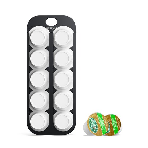Tastyle Magnetic K-Pod Organizer for K Cup Coffee Pods. Self-Magnetic Coffee Pod Holder and Storage, Suitable to be Mounted on Iron Surfaces - Refrigerator (Black)