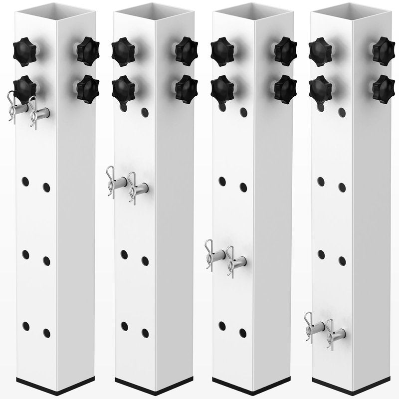 FOROIRON 2025 Up-Grade 4 Pack Carbon Steel Dorm Bed Riser 2.39" Diameter Metal Bed Riser Tall Bed Riser for Dorm Wooden Bed Frame Table Adjust Height 3.2", 5.1", 8.1",11.2" (for Bed Leg 1.5-2.3")