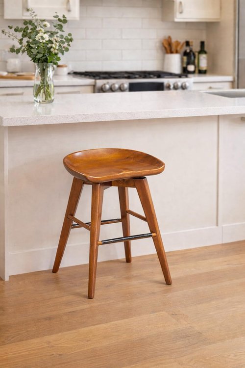 Boraam Bali Backless Swivel Counter Stool - Walnut