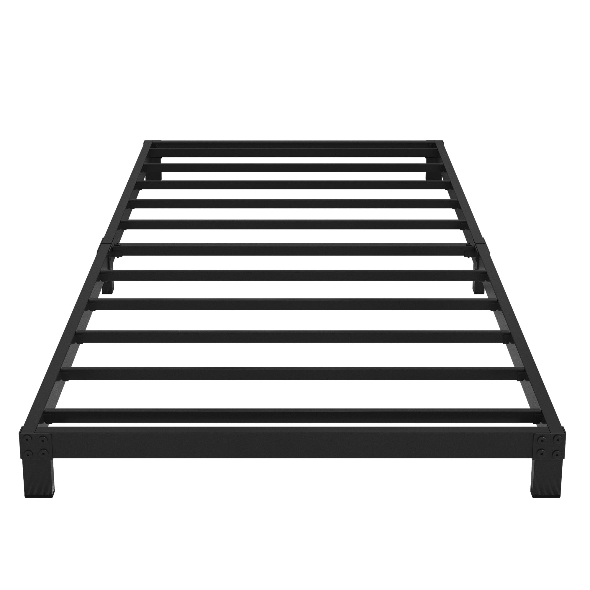 Cieemine 5 Inch Low Bed Frame Twin, Heavy Duty Steel Twin Bed Frames Low Profile, No Box Spring Needed, Easy Assembly, Noise Free, Black