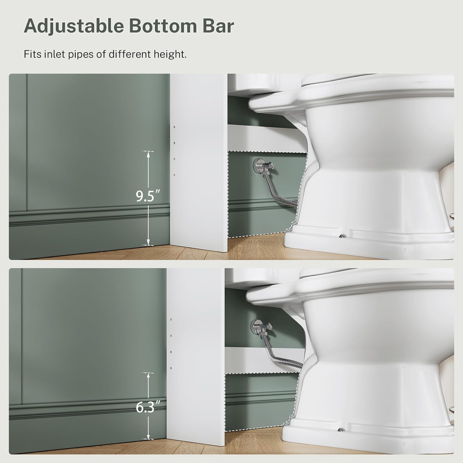 TEENFON Over The Toilet Storage Cabinet - Extra Tall Bathroom Organizer with 4 Open Shelves & 2 Barn Doors | White