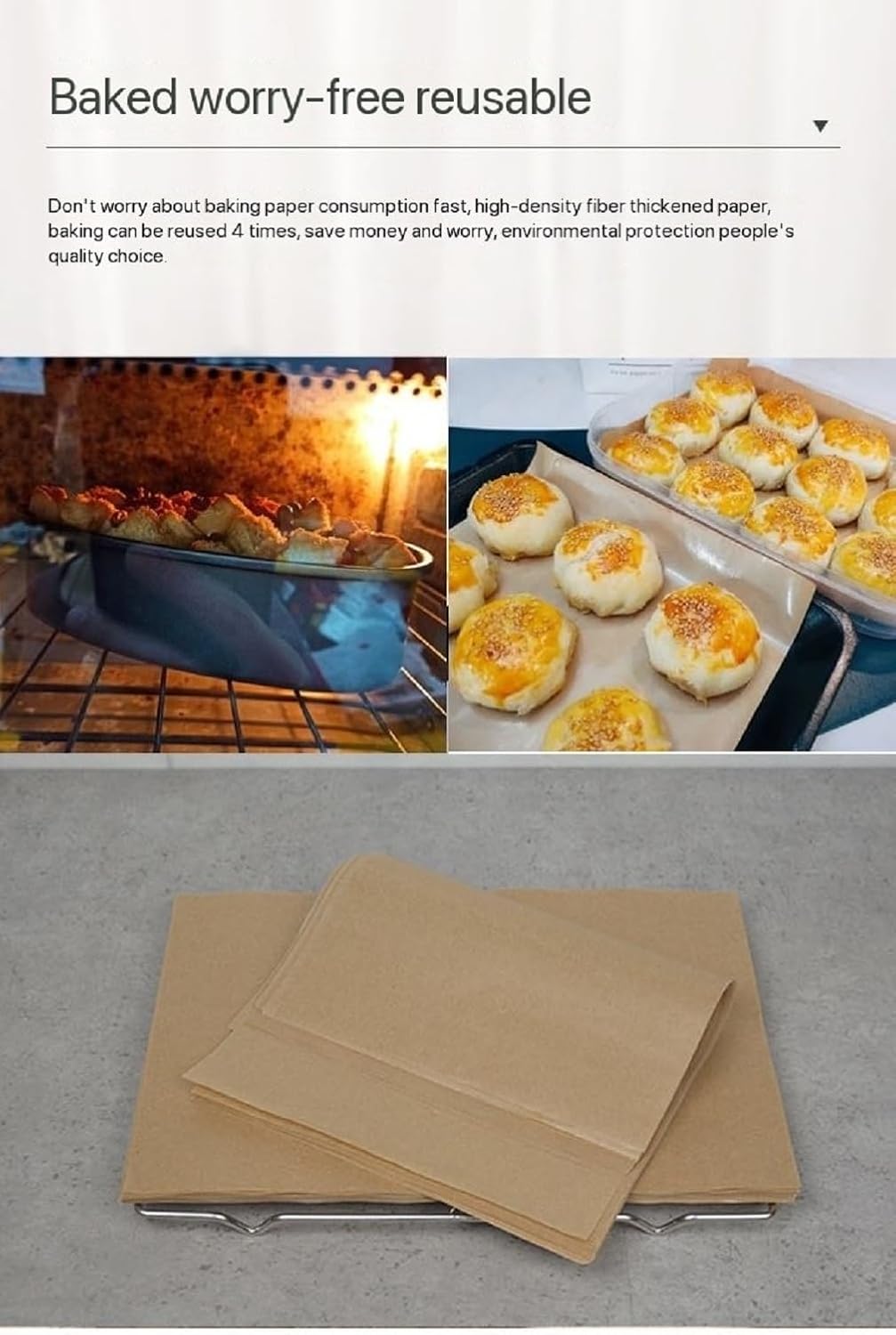 Precut Parchment Paper - Non-Stick Baking Sheets for Air Frying & Grilling | 200 Pcs, 12 x 16 Inch
