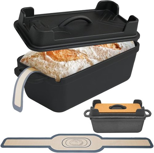Cast Iron Combo Cooker by [Brand Name] - 2.5QT Pre-Seasoned Dutch Oven & Grill Pan with Lid | Versatile 2-in-1 Skillet for Baking & Searing
