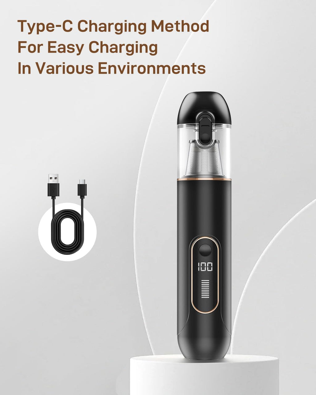 Skiennix Handheld Vacuum | Cordless Car Vacuum with 20000Pa Suction Power - Portable & Rechargeable for Home, Pets & Outdoors