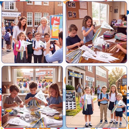 First and Last Day of School Pennant Flags, 34-Piece DIY Photo Prop Kit