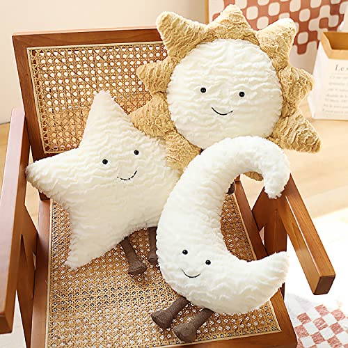 Moon and Star Decorative Lumbar Pillow - Soft Plush Cushion