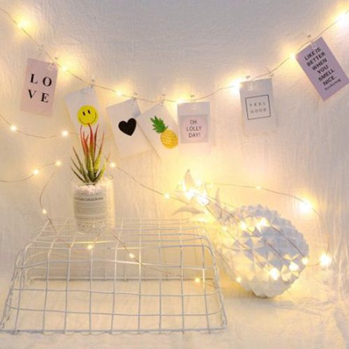 JMTGNSEP 50 LED Fairy Lights - Battery-Powered Photo Clip String Lights | 16ft Warm White for Indoor Decor