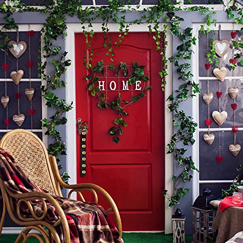 2 Pcs Christmas Jingle Bell Door Hanger with Bow, 18.7-Inch Gold Sleigh Bells