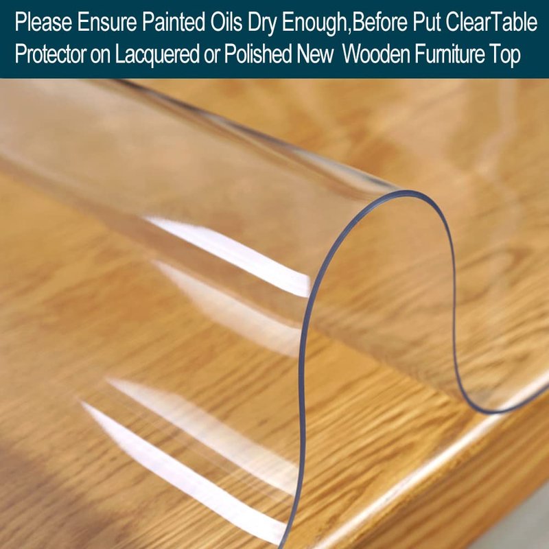 Wadrac Clear Table Protector Plastic Table Cloths PVC Night Stand Table Cover Mat Office Desk Mat Shelf Surface Protection Crystal Children Painting Cover Pad Transprent Rectangular 35.4x78.8 inch