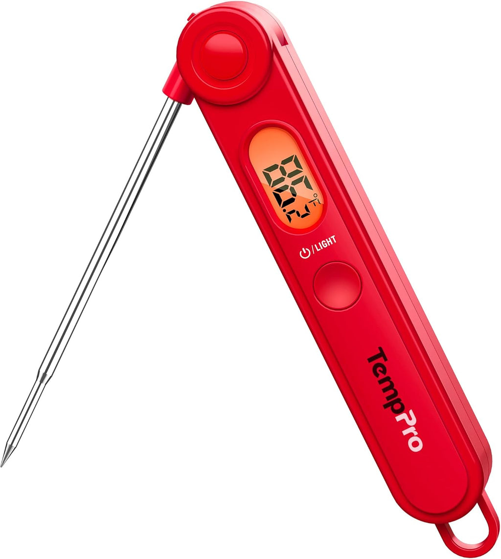TempPro TP03B Digital Meat Thermometer - Instant Read with Backlight for Cooking & BBQ | Perfect for Grill, Smoker, and Candy