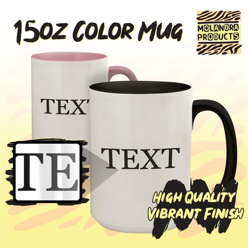 Molandra Products Cup Of Ambition - 15oz Colored Inner & Handle Ceramic Coffee Mug, Black