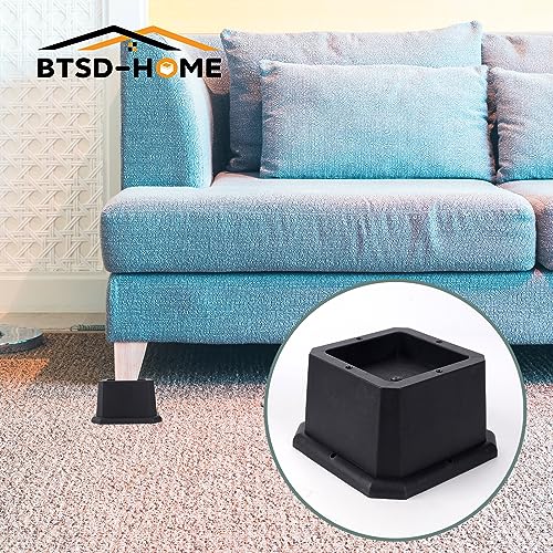 Heavy Duty 2-Inch Furniture & Bed Risers with Anti-Slip Pads - 4 Pack