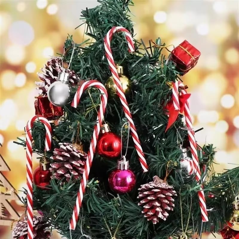 Baiinjiene 32pcs Red & White Candy Cane Ornaments, 12cm Christmas Tree Decorations
